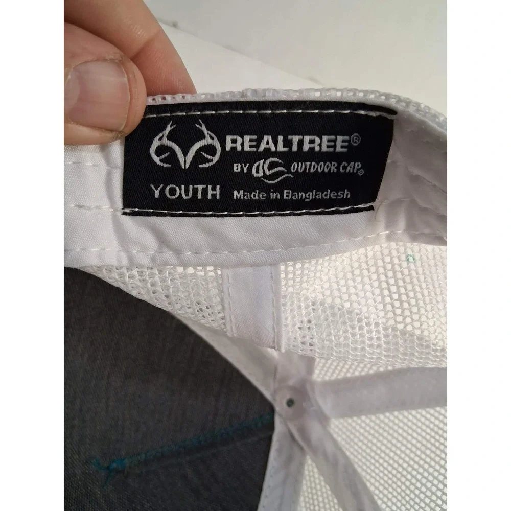 Realtree Fishing Youth‎ Trucker Hat Teal Mega Bite Shark Mesh Back Snapback
